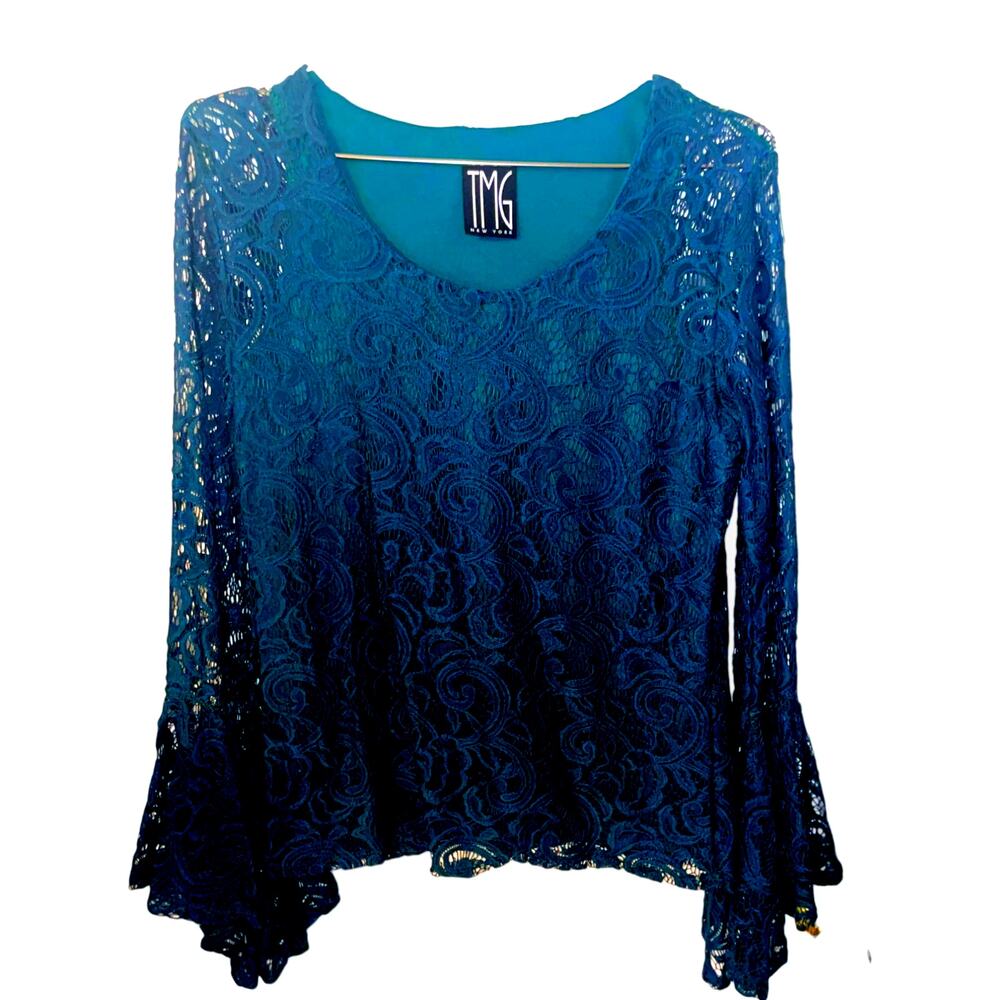 Vintage TMG New York long sleeve poet blouse Sz XL EUC